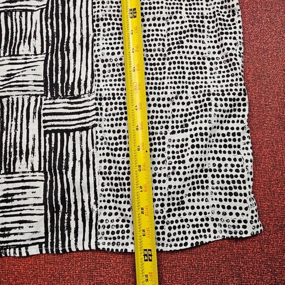 HABITAT Art to Live In Linen Women Top Geometric Print Pullover Large Relaxed - Picture 7 of 9